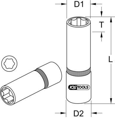 KS TOOLS Hylsyavain 918.1524